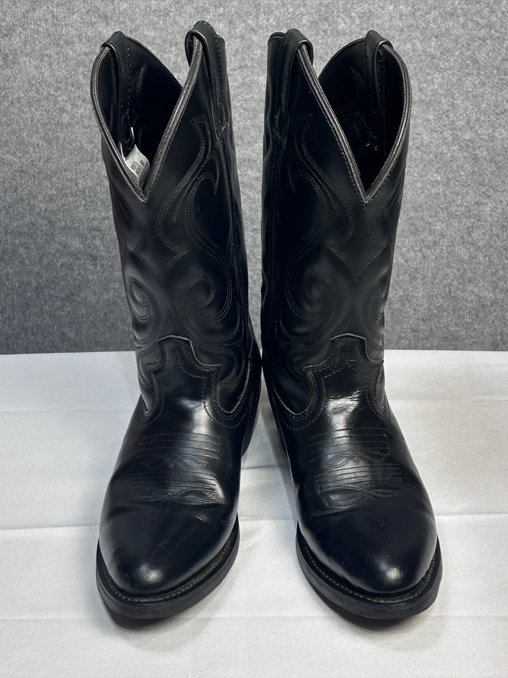 Masterson Boots Men’s 9D Classic Black Leather Western Cowboy Boots Work Casual